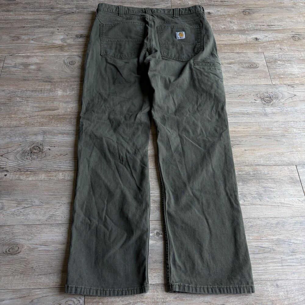 Carhartt Men’s Relaxed Fit Cotton Canvas Work Pants Green 33x32